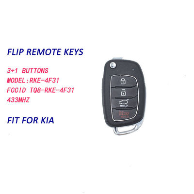 Original 3+1 Button Flip Car Key Fob With 433MHz Frequency Original Size