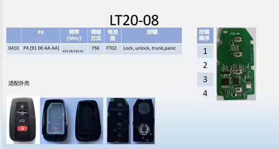 Lonsdor LT20-08 Smart Key PCB for Toyota Lexus 8A+4D