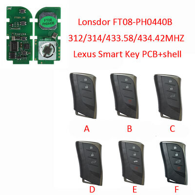 Switchable Smart Key For Lonsdor FT08-PH0440B 312/314/433.58/434.42MHZ Lexus Frequency