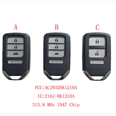 Original Suitable For Honda 313.8 MHz ID47 Chip FCCID ACJ932HK1210A IC: 216J-HK1210A Smart remote Car Key