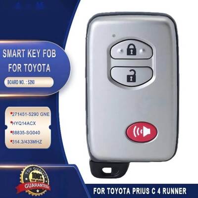 2009-2019 Toyota 3 Button Aftermarket Smart Key FOB FCC HYQ14ACX-5290 PCB 312/314/433MHZ