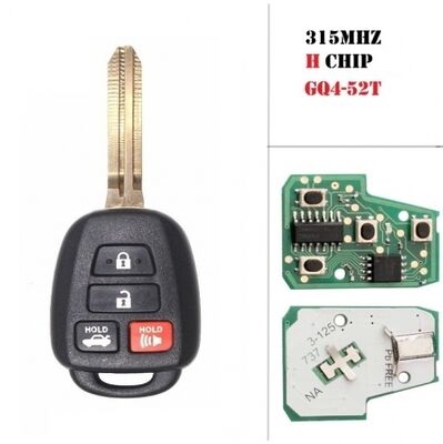 4 buttons Car Key for RAV4 Highlander FCC ID: GQ4-52T