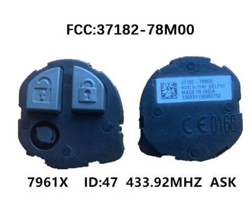 2 Buttons 433.92Mhz ID47 Chip Hu87 Uncut Blade For Suzuki FOB 37182-78M00 T79M0 Delphi