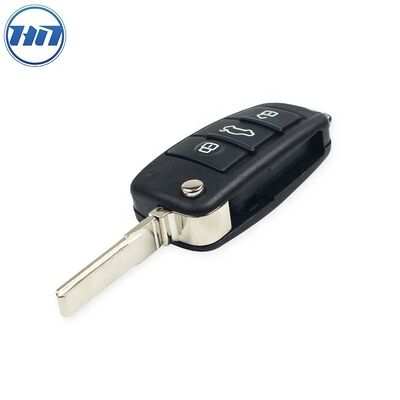 3+1 Buttons Filp Car Remote Key Case For Audi Black Color