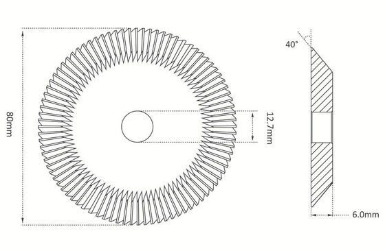 Black TiAlN Coating Single Angle Milling Cutter P-2781 HSS-TiAlN For Key Machine