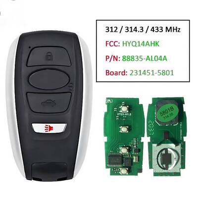 4 Smart Case for Remote Control Key Fob Compatible with Subaru BRZ WRX STI Legacy Outback XV Crosstrek 231451-5801