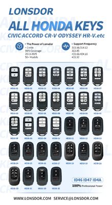 Lonsdor Universal Smart Key Honda Style 5 Button HD30-0D