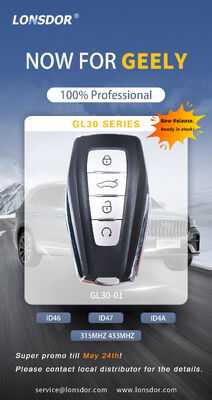 Lonsdor GL30-01 Smart Key | For Geely, Supports ID46/ID47/ID4A & 315/433MHz