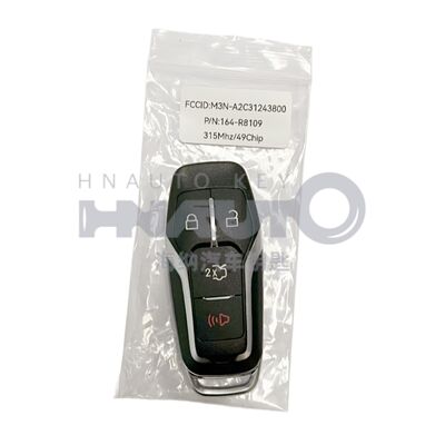 4 Buttons Car Remote Key Fob FCC M3N-A2C31243800 315MHz ID49 Chip Keyless Entry Replacement for Ford Mustang 2015 2016 2017